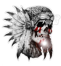 Native Jaguar Skull Aufkleber