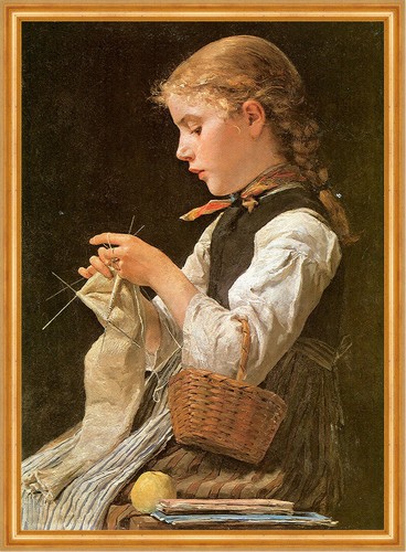 Strickendes mädchen albert - strickendes,