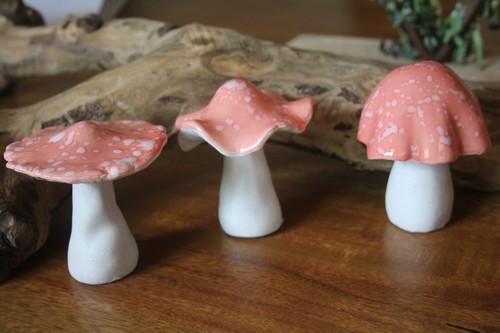 3er set pilze mit rosa - set,