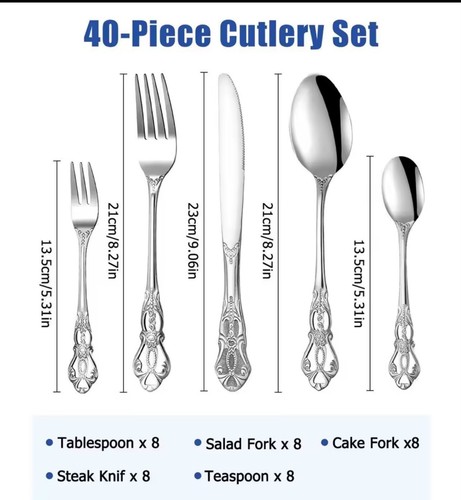 Pcs silverware set - 40,