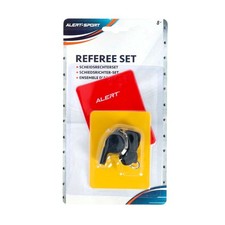 Schiedsrichter Karten 2er Set ROT GELB Trillerpfeife  Fussball Handball Spiel