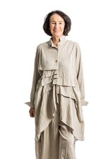 Avantgarde  lange Bluse Natur