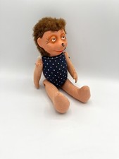 Alte Mecki Puppe / Holzwolle / 50erjahre? DDR? ca 25cm beweglich / Vintage