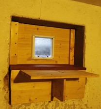 Katzenklappe ACO Kellerfenster Einsatz Echtholz ca. 64,3 x 40,3 cm