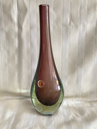 Murano glas vase - vase, lila
