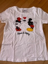 C&A Disney Mickey und Minnie Maus Tshirt, Größe S, weiß/schwarz/rot/gelb