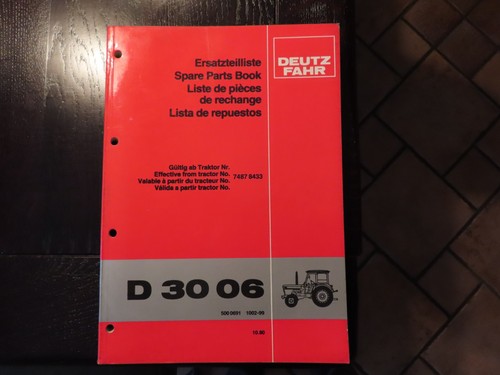 Deutz ersatzteilliste 3006 - deutz,