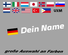 NAME & FLAGGE Autoaufkleber Motorsport Rally DTM Racing alle Flaggen möglich