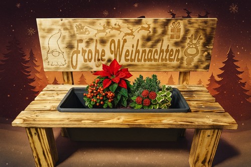 Blumenbank holzbank deko - blumenbank,,