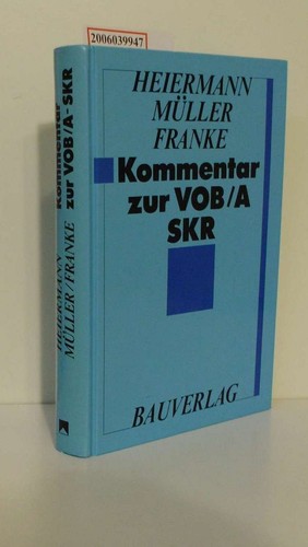 Kommentar zur vob - zur, vob/a-skr