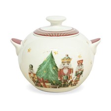 Porzellan Weihnachts Zuckerdose Stoffwolken Nussknacker Carol 6289