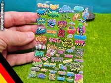 59x Set Graffiti "Kunstwerke" & Schmierereien 2" Stadtdeko für Spur H0, N und TT