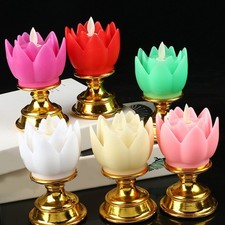 LED Lotus Kerze mit goldenem