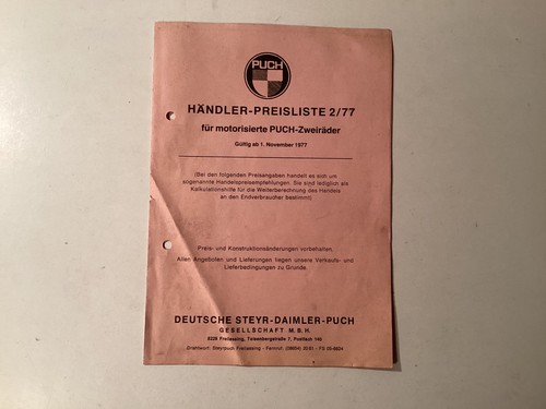 Puch händlerpreisliste - puch,