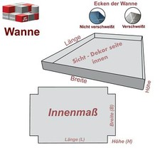 Alu Wanne nicht verschweißt Dekor INNEN Behälter Aluminium Blechwanne 2,5mm
