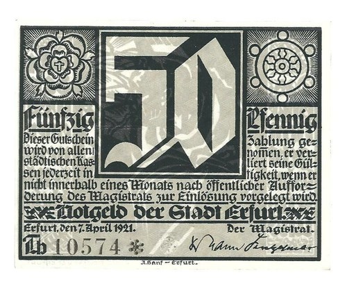Notgeld erfurt stadt - -,