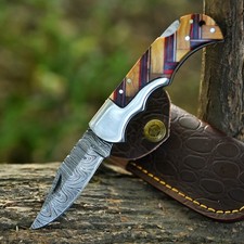 Handgefertigtes Damast Klappmesser Survival Taschenmesser Outdoor Jagdmesser EDC