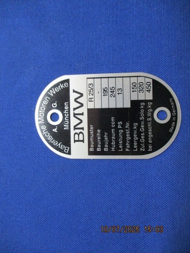 Bmw typenschild r25 - bmw,