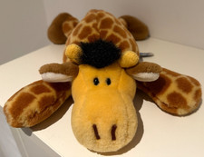 Nici Giraffe ca. 30 cm Stofftier Kuscheltier liegend alte Version blaues Etikett