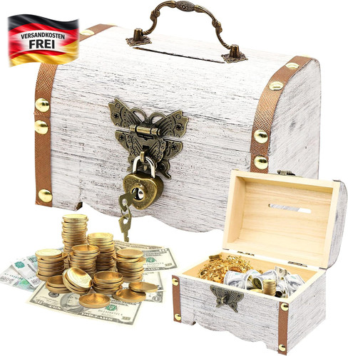 Holz schatzkiste mit schloss - holz,