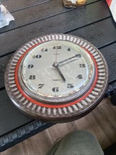 Pallas Wanduhr Keramik Küchenuhr Quarz Vintage 70er Jahre braun rot grau