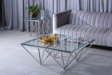 Designer Couchtisch verchromt