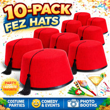 10 Rote Fez Hüte Tommy Cooper