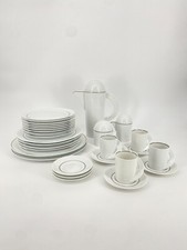 * ROSENTHAL CUPOLA ANELLO PLATINRAND KAFFEE SERVICE TASSEN KANNE TELLER  PLATTEN