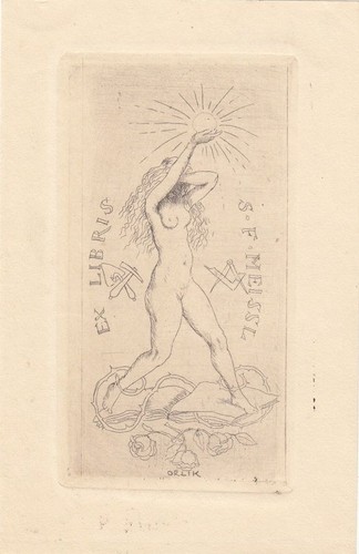 Exlibris bookplate radierung - bookplate,