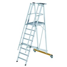 Munk Günzburger Steigtechnik Alu Podestleiter Plattformleiter fahrbar klappbar