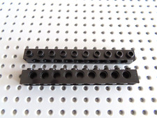 LEGO 2 x Technic Stein 2730 Lochbalken 1x10 9 Löcher schwarz NEU