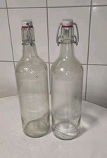 Zwei Glasflaschen mit Keramikverschluss - Kunzmann - 1 Liter Füllmenge 