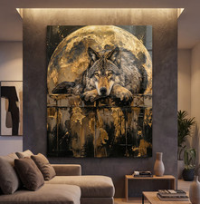 Wolf und Mond Bild Kunst Art