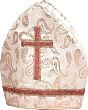 Mitra - Bischofsmütze creme