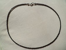 Exklusive Halskette mit Spinell, schwarz facettiert, 40 - 46 cm, 925 Silber