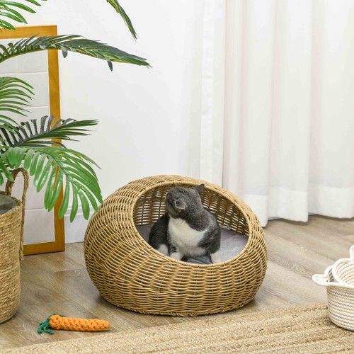 Pawhut rattan katzenkorb - pawhut,