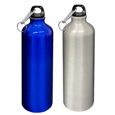 Alu Trinkflasche 750 ml blau oder silber Sportflasche Fahrradflasche Sport