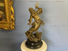 Bronze Skulptur des Römischen Gottes Neptun mit Dreizack Mythologienach Phidias