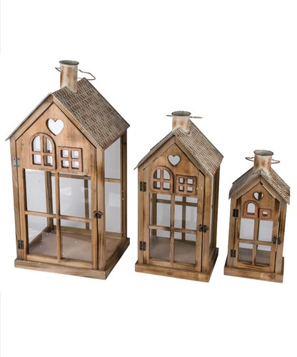 Holzlaterne mit herz - xl,
