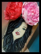 Tortenaufsatz Dame mit Blumen