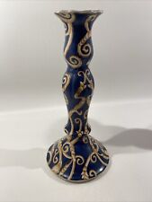 1 Großer Kerzenhalter Blau Gold Stil Versace Barocco Kerzenständer - 2 vorhanden