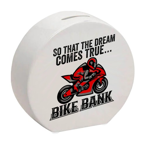 Bike bank spardose mit spruch - bank,