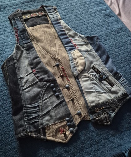 Desigual patchwork denim weste - desigual,