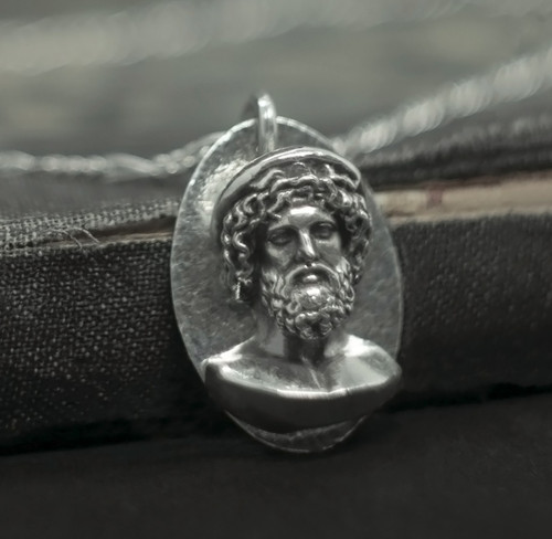 Asklepios bronze silber - asklepios, bronze/silber