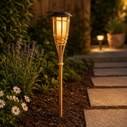 Bambus gartenfackel led - gartenfackel,