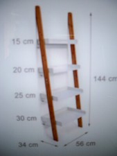 Bücherregal Schrägregal  Aske weiß-braun MDF. + Bambusholz von Norden Home