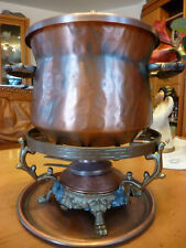Topf/Fondue m.Deckel u.Rechaud,f. Gourmet-Koch,tolle Mamorierung,Jugendstil