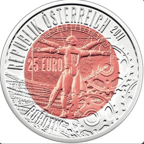 Euro münze robotik silber - 25,