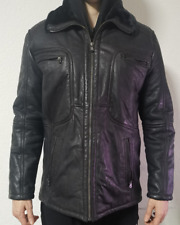 Otto Kern Herren Winterjacke Lederjacke Schafsleder mit Kunstpelz Schwarz Gr. 50