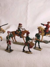 9  Bleifiguren Zinnsoldaten 3x Kavallerie 6x Soldaten Bemalt Ca 5-6 Cm 